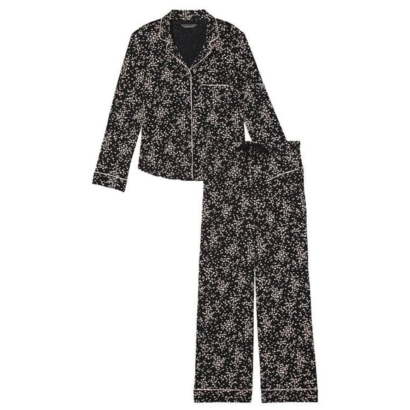 VS XXL Reg 30" Inseam Modal PJ Set Black with Hearts So Comfy! PJ P.J. pjs NWT - Picture 2 of 8